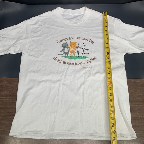 Vintage “Friends Are Like Chocolate” Single Stitch Shoebox Greetings Cat USA. DD - Picture 6 of 7